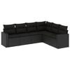 vidaXL 6-dijelni set vrtnih sofa s jastucima crni od poliratana