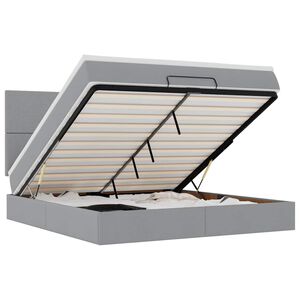 vidaXL Otomanski krevet s madracem&LED svijetlosivi 180x200cm tkanine