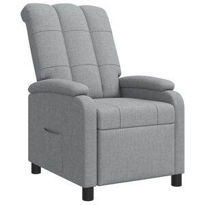 vidaXL Fotelja s nagibom Svjetlosiva Tkanina