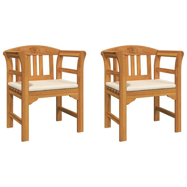 vidaXL Klupa s ružama Prirodna 68,5 x 46 x 82,5 cm Čvrsto drvo akacije