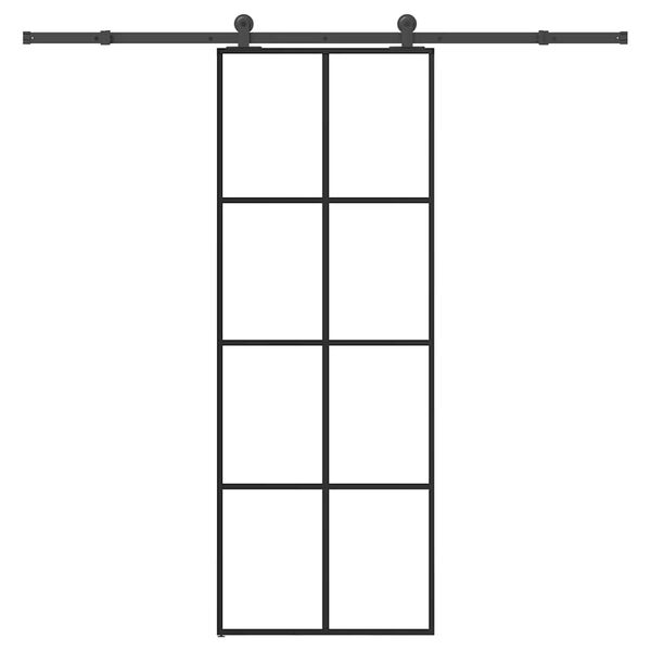 vidaXL Klizna vrata s priborom 76 x 205 cm od ESG stakla i aluminija