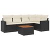 vidaXL 6-dijelni set vrtnih sofa s jastucima crni od poliratana