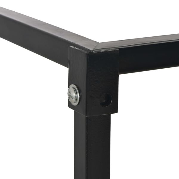 vidaXL Stalak za drva za ogrjev s bazom crni 37 x 37 x 113 cm čelični