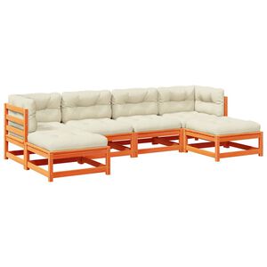 vidaXL 6-dijelni set vrtnih sofa s jastucima vo&scaron;tano smeđi od borovine