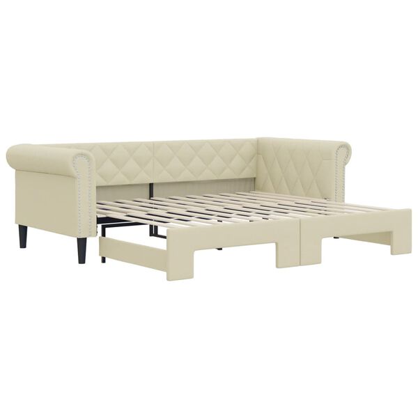 vidaXL Dnevni krevet na razvlačenje krem 90 x 200 cm od umjetne kože