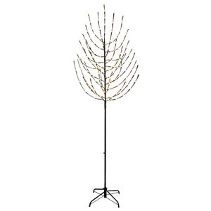 vidaXL LED božićno drvce Crna 210 cm Čelik 180 LED lampica