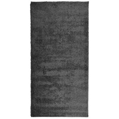 vidaXL Čupavi tepih PAMPLONA s visokim vlaknima antracit 100 x 200 cm