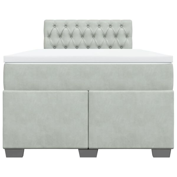 vidaXL Box spring krevet s madracem svjetlosivi 120x200 cm bar&scaron;unasti