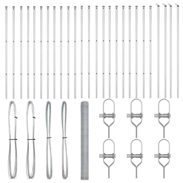 vidaXL Stup za ogradu Srebrno 50 x 1,5 m (25 mm mreža) Čelik