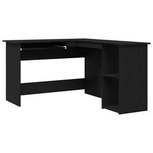vidaXL Kutni stol Crni hrast 120 x 140 x 75 cm Konstruirano drvo
