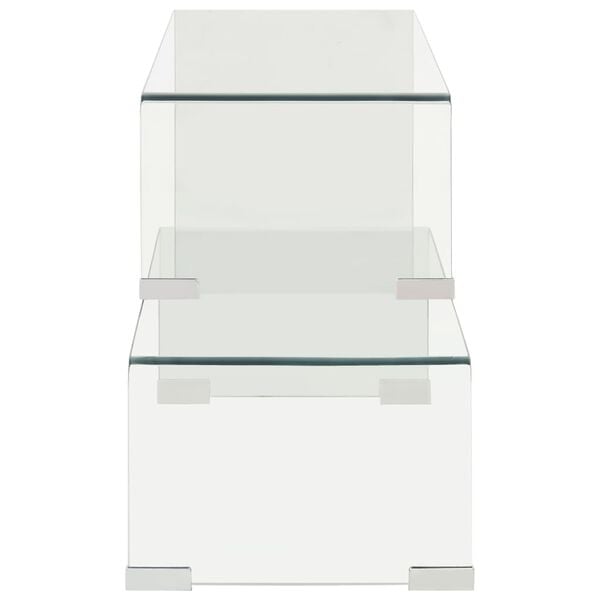 vidaXL 2-dijelni set stolića za kavu 90x30x20/110x30x40 cm stakleni