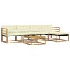 vidaXL Set vanjskih sofa 6 pcs Bijela i krem