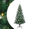 vidaXL Umjetno predsvijetljeno božićno drvce Zelena 180 cm PVC i metal