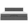 vidaXL Otomanski krevet s madracem tamnosivi 200x200 cm od tkanine