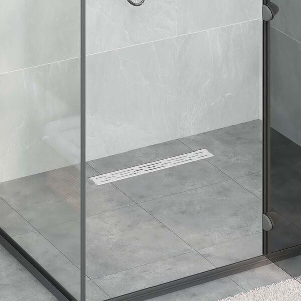 vidaXL Odvod za tu&scaron; s dizajnom linije Srebrno 60 cm