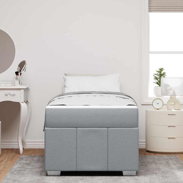 vidaXL Krevetna konstrukcija Svijetlo siva 80 x 200 cm tkanina