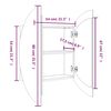 vidaXL Kupaonski ormarić s okruglim ogledalom LED Siva 54x54x17,5 cm