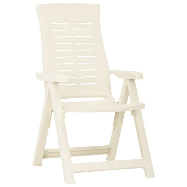 vidaXL Vrtne nagibne stolice 2 kom plastične bijele