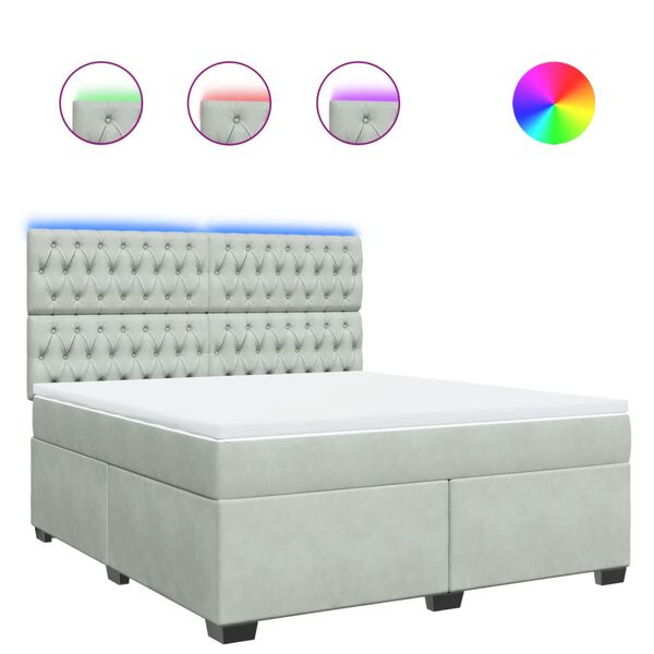 vidaXL Krevet s oprugama i madracem svjetlosivi 180x200 cm bar&scaron;unasti