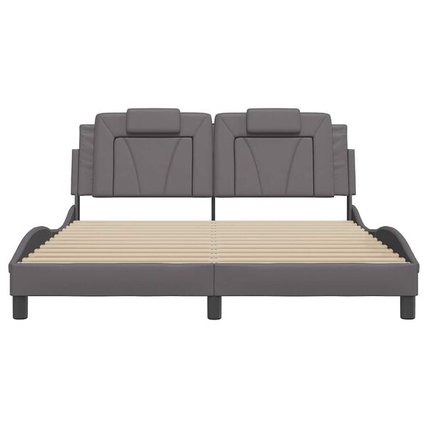 vidaXL Okvir za krevet Viana bez madraca sivi 160x200 cm od umjetne kože