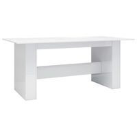 vidaXL Blagovaonski stol visoki sjaj bijeli 180 x 90 x 76 cm iverica