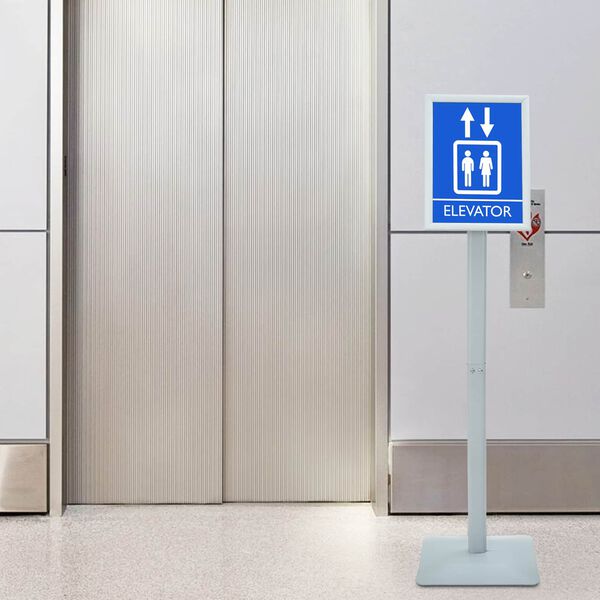 vidaXL Postolje za poster Srebrno 32 x 27 x 119 cm