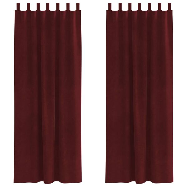 vidaXL Zavjese za zamračivanje 2 pcs Vinska crvena 140 x 245 cm Bar&scaron;un