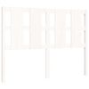 vidaXL Okvir za krevet s uzglavljem bijeli 140x200 cm od masivnog drva