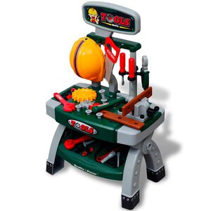 Dječja radiona sa alatima i radnom povr&scaron;inom,sivo-zelena