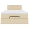 vidaXL Otomanski krevet madracem i LED krem 120x190 cm tkanina