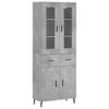 vidaXL Visoka komoda siva betona 69,5x34x180 cm od konstruiranog drva