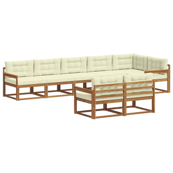 vidaXL Set vanjskih sofa s jastukom 8 pcs Prirodna i krem