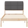 vidaXL Krevetni okvir s tapiciranim uzglavljem Tamno siva 75 x 190 cm