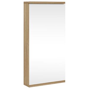 vidaXL Kutni kupaonski ormarić s ogledalom boja hrasta 30 x 24 x 60 cm