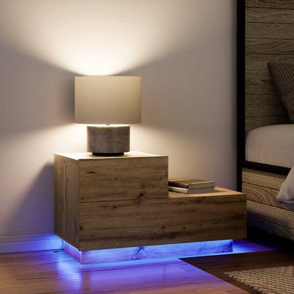 vidaXL Noćni ormar s ladicama Umjetnički hrast 70 x 36 x 40,5 cm