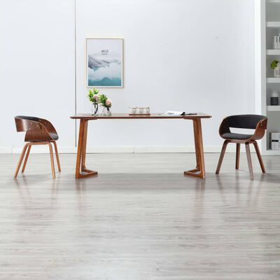 vidaXL Blagovaonske stolice 2 kom sive od savijenog drva i tkanine