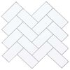 vidaXL Pločica riblja kost 50 kom. Bijela siva 30 x 30 cm