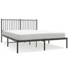 vidaXL Metalni okvir za krevet s uzglavljem crni 150x200 cm