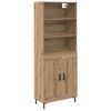 vidaXL Highboard Umjetnički hrast 69,5 x 34 x 180 cm Konstruirano drvo