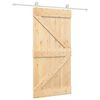 vidaXL Klizna vrata Prirodna i bijela 100 x 210 cm Masivna borovina