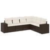 vidaXL 6-dijelni set vrtnih sofa od poliratana s jastucima smeđi
