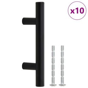 vidaXL Ručke za ormarić 10 kom crne razmak između rupa 64 mm ukupna duljina 100 mm od nehrđajućeg čelika