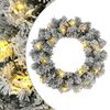 vidaXL Božićni vijenac Zelena i bijela &Oslash; 30 cm PVC 25 LED lampica