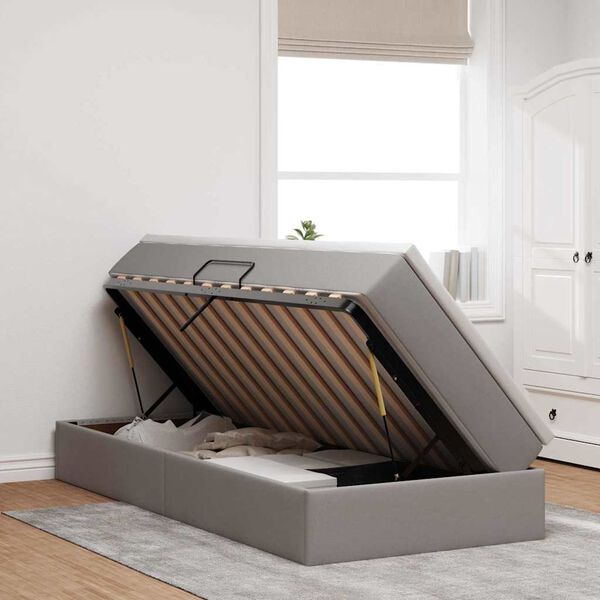 vidaXL Krevet s madracem i skladi&scaron;tem Sivo-smeđa 100 x 200 cm