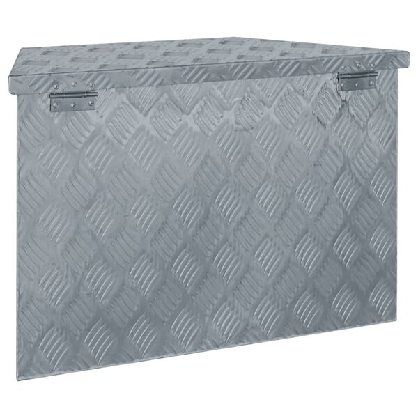vidaXL Aluminijska kutija 70 x 24 x 42 cm trapezoidna srebrna