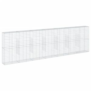 vidaXL Gabionska ko&scaron;ara s poklopcem 700x50x200 cm pocinčano željezo