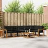 vidaXL Set vanjskih sofa s jastukom 7 pcs Prirodna i crna