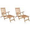 vidaXL Preklopna palubna stolica 2 pcs Prirodna Čvrsto teak drvo
