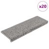 vidaXL Prostirke za stepenice 20 kom 65x21x4 cm sive s pravokutnim rubom