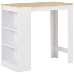 vidaXL Barski stol s policom bijeli 110 x 50 x 103 cm